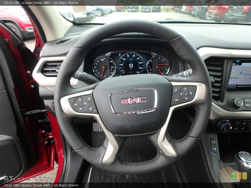 Jet Black Interior Steering Wheel for the 2019 GMC Acadia Denali AWD #133153697