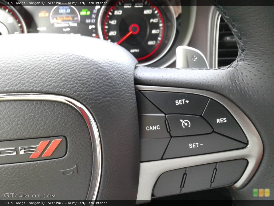 Ruby Red/Black Interior Steering Wheel for the 2019 Dodge Charger R/T Scat Pack #133154084