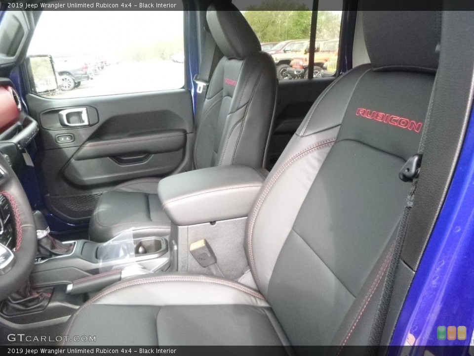 Black Interior Front Seat for the 2019 Jeep Wrangler Unlimited Rubicon 4x4 #133176231
