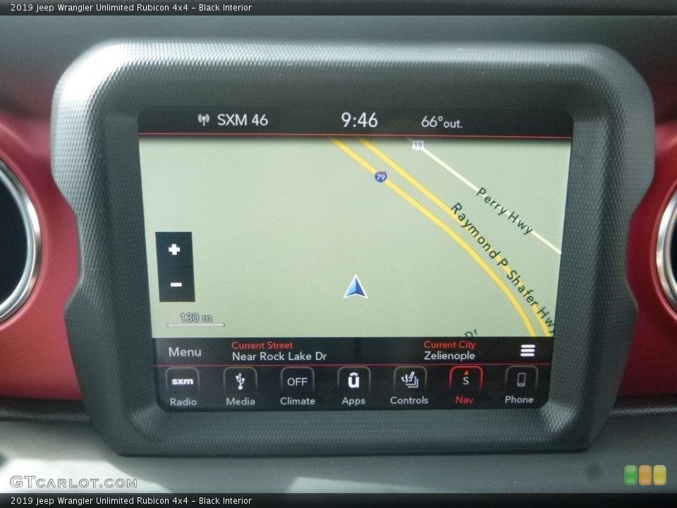 Black Interior Navigation for the 2019 Jeep Wrangler Unlimited Rubicon 4x4 #133176312