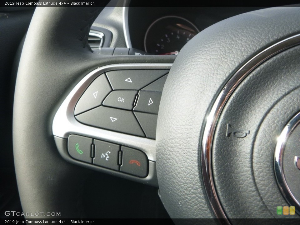 Black Interior Steering Wheel for the 2019 Jeep Compass Latitude 4x4 #133183596