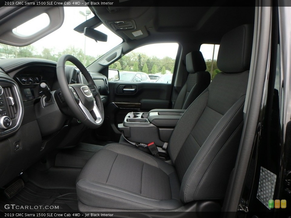 Jet Black Interior Front Seat for the 2019 GMC Sierra 1500 SLE Crew Cab 4WD #133191597