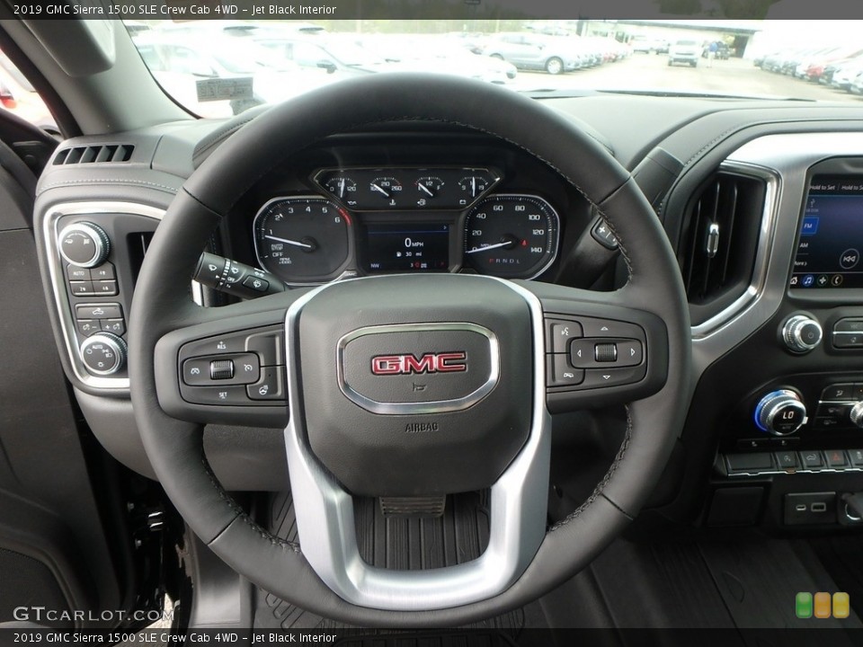 Jet Black Interior Steering Wheel for the 2019 GMC Sierra 1500 SLE Crew Cab 4WD #133191798