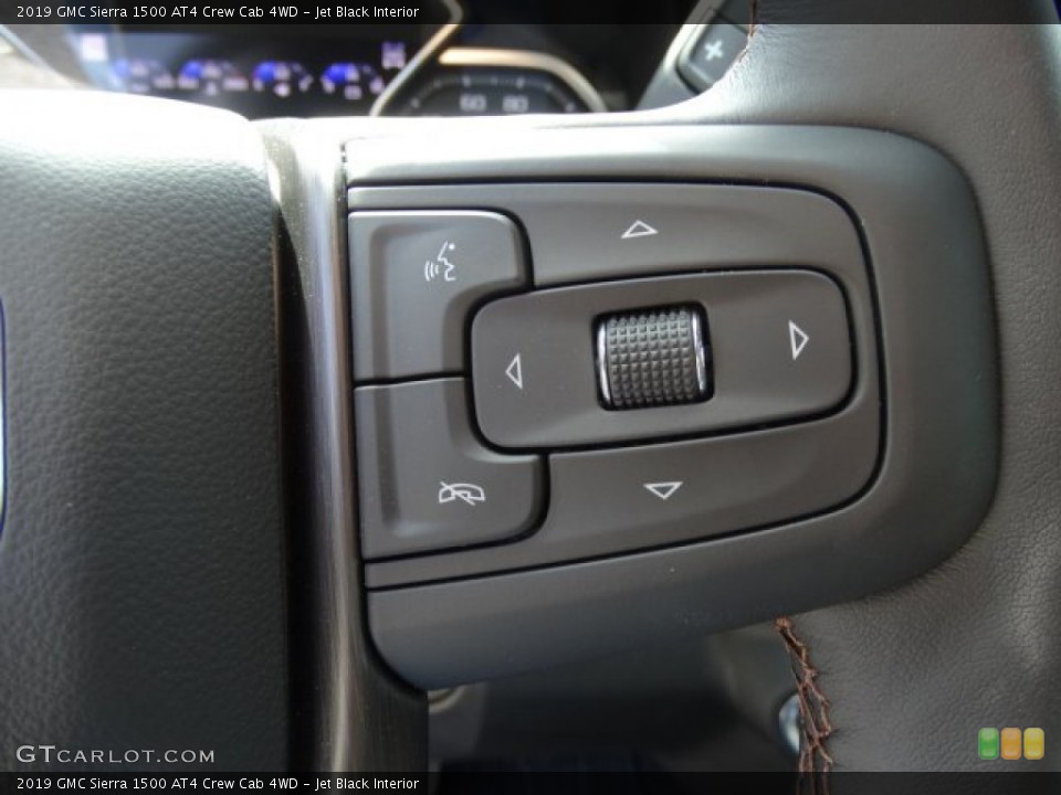 Jet Black Interior Steering Wheel for the 2019 GMC Sierra 1500 AT4 Crew Cab 4WD #133199355
