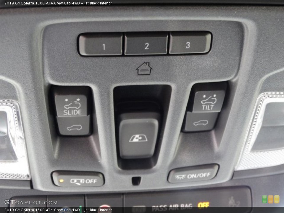 Jet Black Interior Controls for the 2019 GMC Sierra 1500 AT4 Crew Cab 4WD #133199421