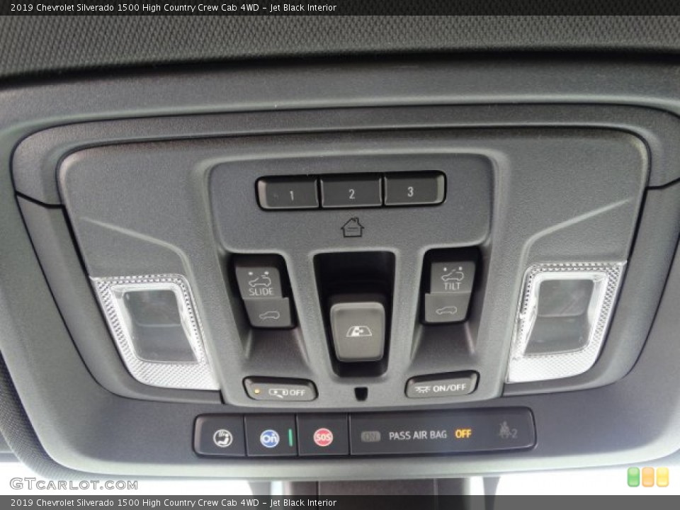 Jet Black Interior Controls for the 2019 Chevrolet Silverado 1500 High Country Crew Cab 4WD #133202619