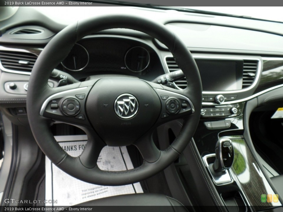 Ebony Interior Steering Wheel for the 2019 Buick LaCrosse Essence AWD #133223177