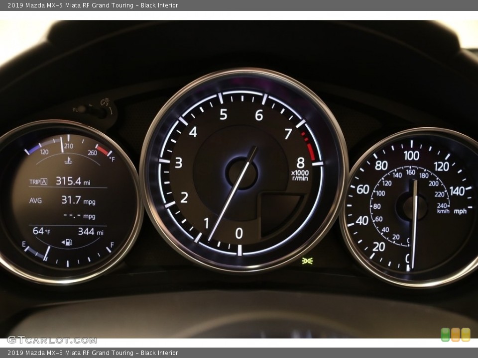 Black Interior Gauges for the 2019 Mazda MX-5 Miata RF Grand Touring #133226052