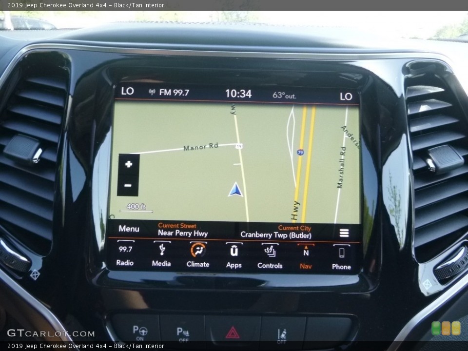 Black/Tan Interior Navigation for the 2019 Jeep Cherokee Overland 4x4 #133231503