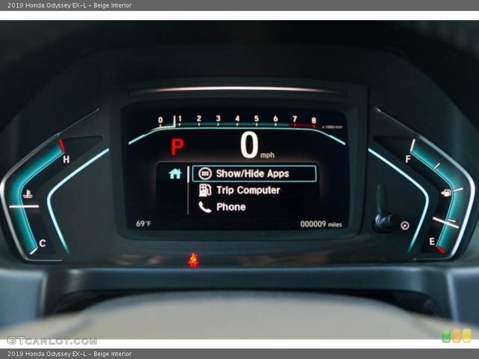 Beige Interior Gauges for the 2019 Honda Odyssey EX-L #133231656