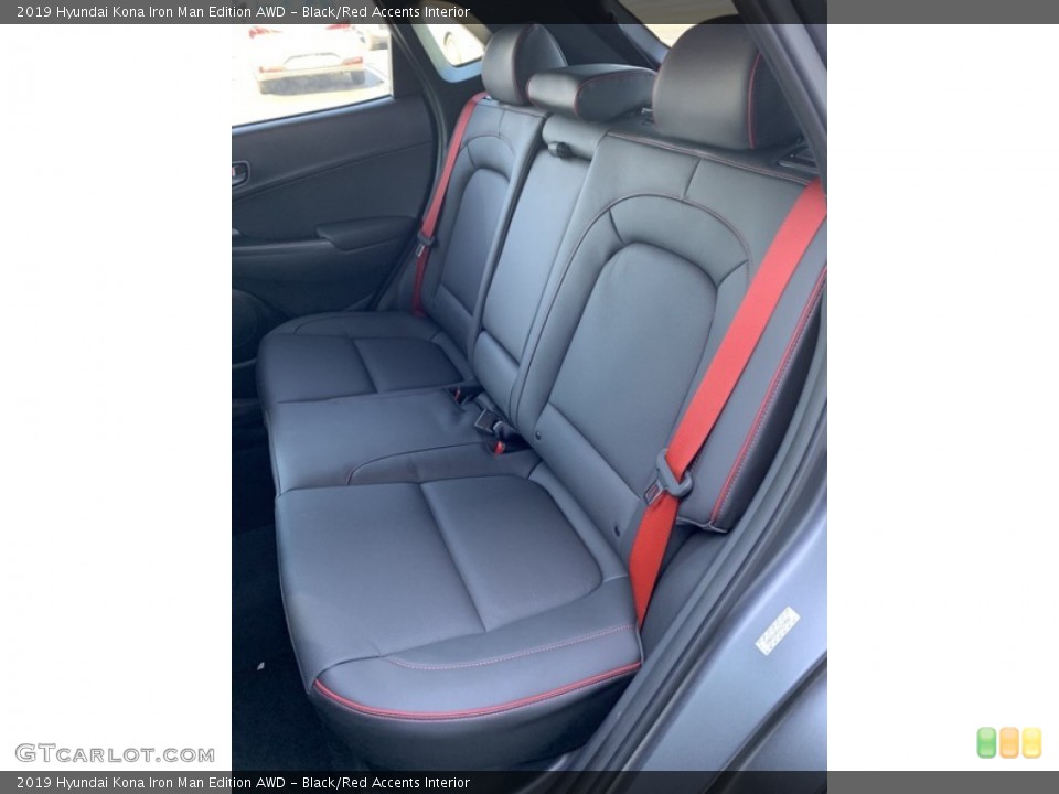 Black/Red Accents Interior Rear Seat for the 2019 Hyundai Kona Iron Man Edition AWD #133242921