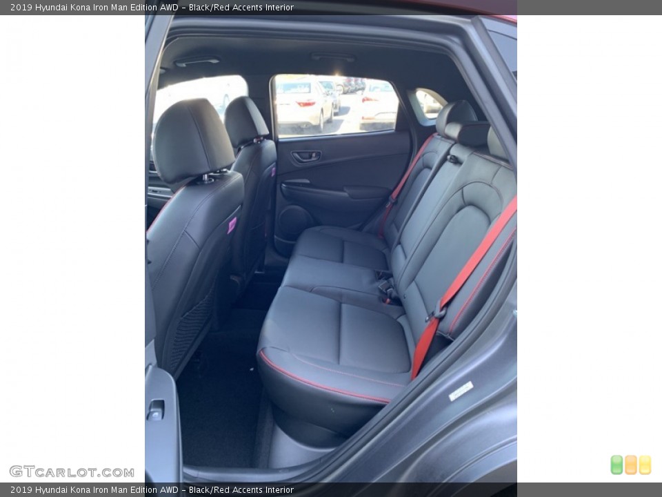 Black/Red Accents Interior Rear Seat for the 2019 Hyundai Kona Iron Man Edition AWD #133242930