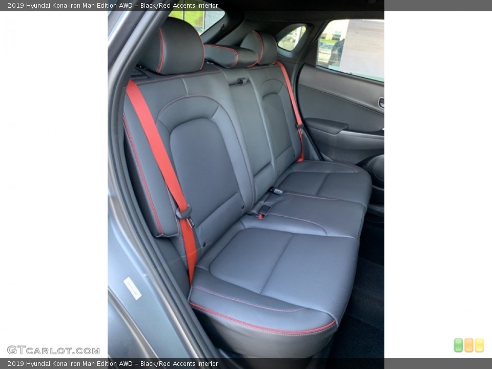 Black/Red Accents Interior Rear Seat for the 2019 Hyundai Kona Iron Man Edition AWD #133243002