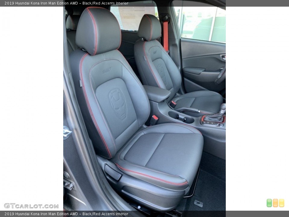 Black/Red Accents Interior Front Seat for the 2019 Hyundai Kona Iron Man Edition AWD #133243047