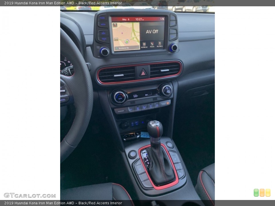 Black/Red Accents Interior Controls for the 2019 Hyundai Kona Iron Man Edition AWD #133243200