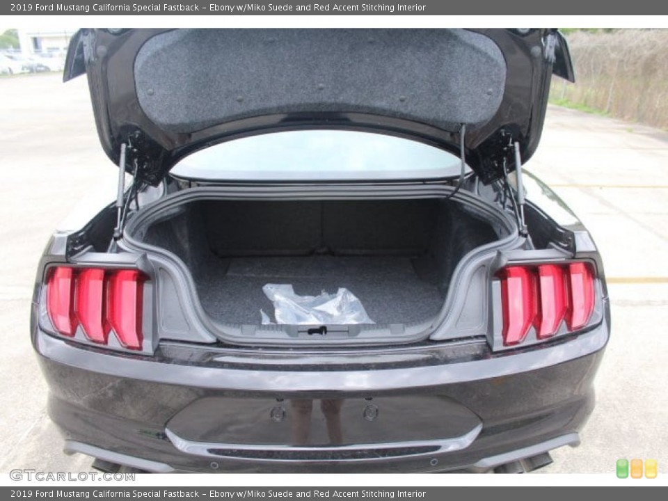 Ebony w/Miko Suede and Red Accent Stitching Interior Trunk for the 2019 Ford Mustang California Special Fastback #133251236