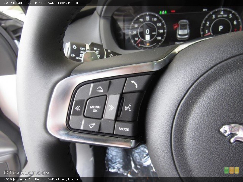 Ebony Interior Steering Wheel for the 2019 Jaguar F-PACE R-Sport AWD #133302486