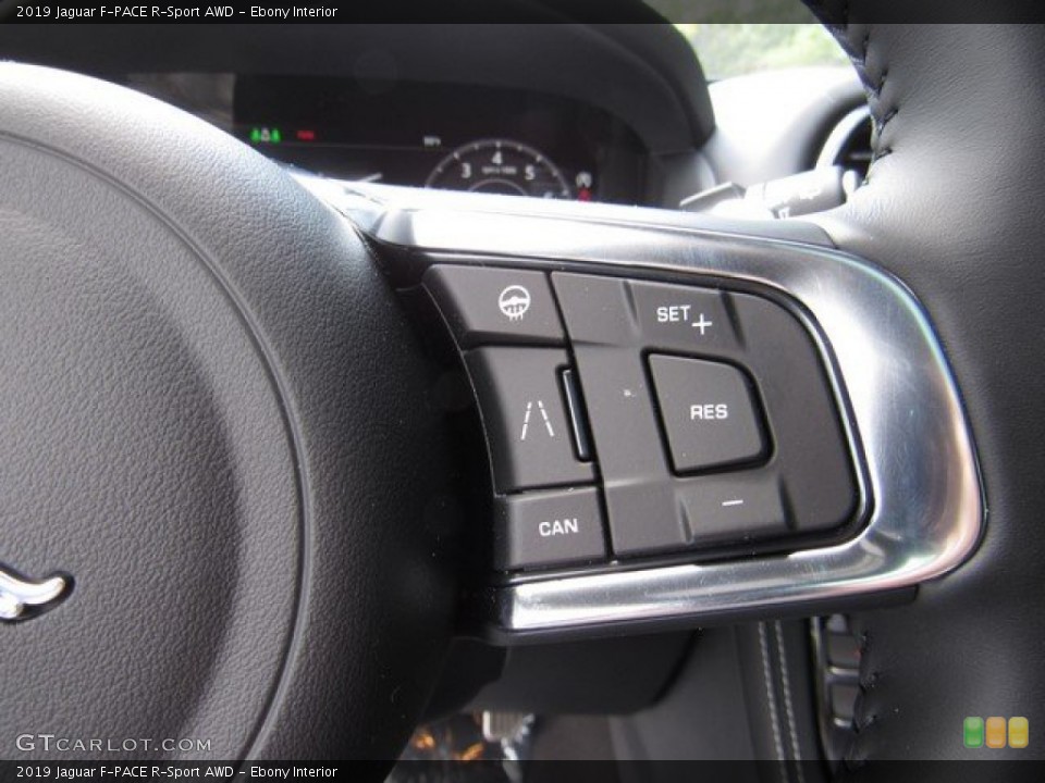 Ebony Interior Steering Wheel for the 2019 Jaguar F-PACE R-Sport AWD #133303182