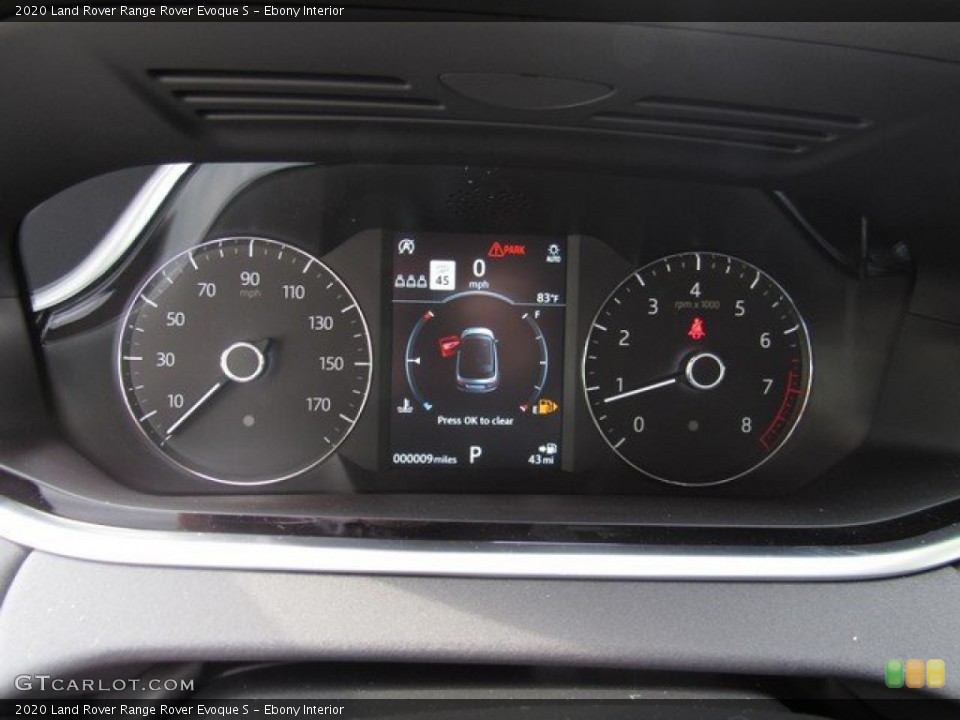 Ebony Interior Gauges for the 2020 Land Rover Range Rover Evoque S #133304954