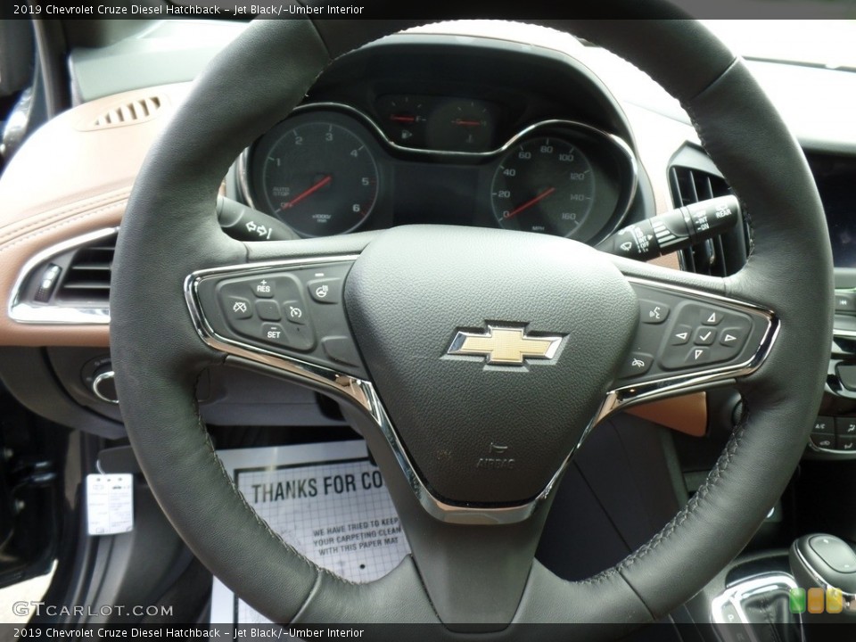 Jet Black/­Umber Interior Steering Wheel for the 2019 Chevrolet Cruze Diesel Hatchback #133321419