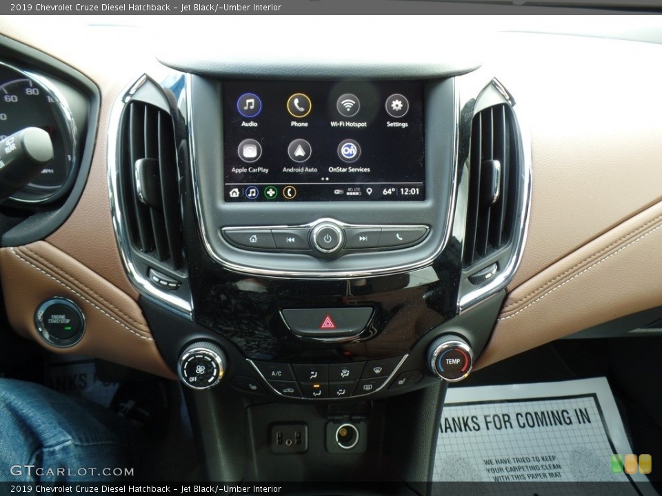 Jet Black/­Umber Interior Controls for the 2019 Chevrolet Cruze Diesel Hatchback #133321512