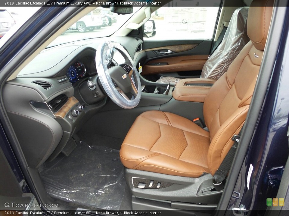 Kona Brown/Jet Black Accents Interior Photo for the 2019 Cadillac Escalade ESV Premium Luxury 4WD #133321764