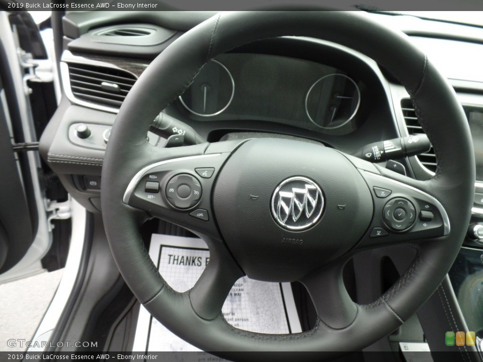 Ebony Interior Steering Wheel for the 2019 Buick LaCrosse Essence AWD #133322454