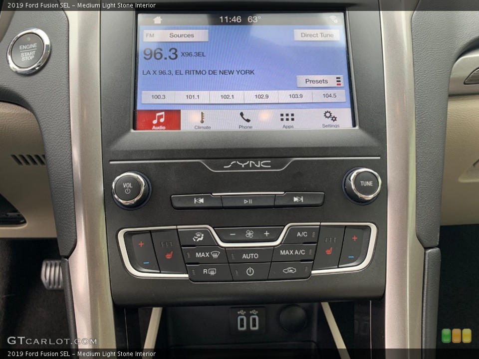 Medium Light Stone Interior Controls for the 2019 Ford Fusion SEL #133333775