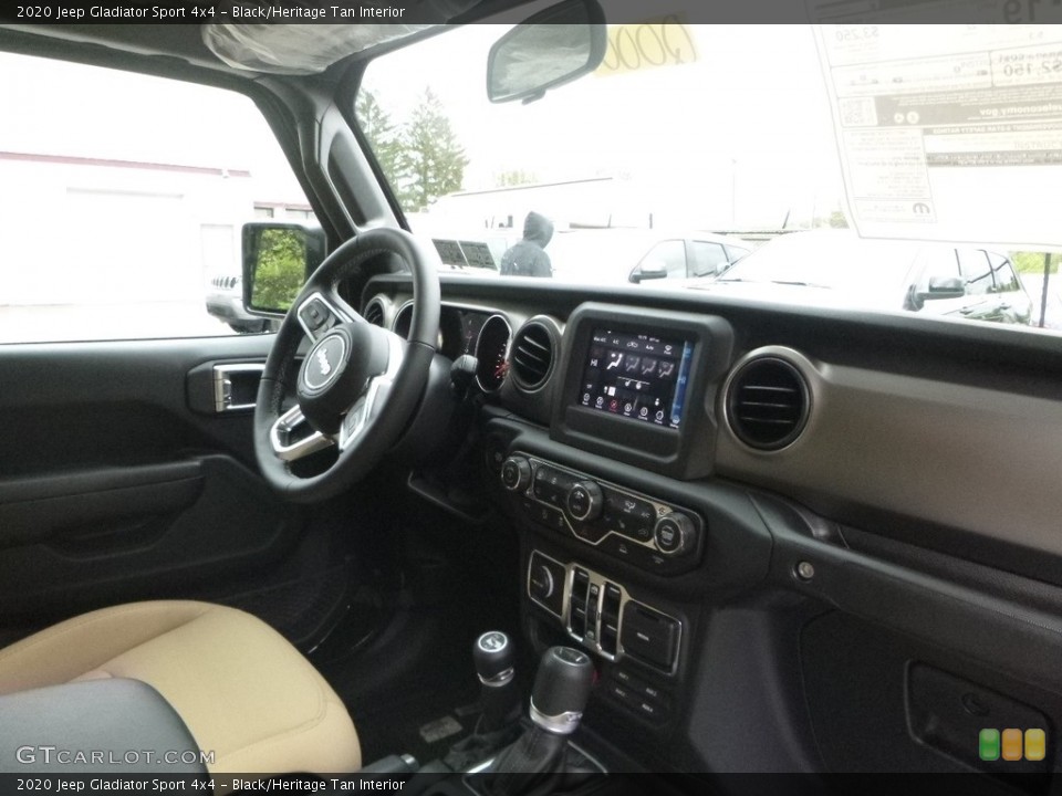Black/Heritage Tan Interior Dashboard for the 2020 Jeep Gladiator Sport 4x4 #133347771