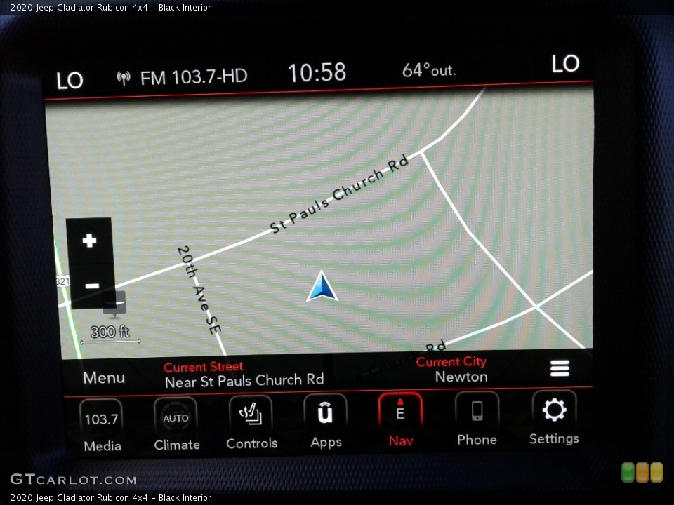 Black Interior Navigation for the 2020 Jeep Gladiator Rubicon 4x4 #133369070