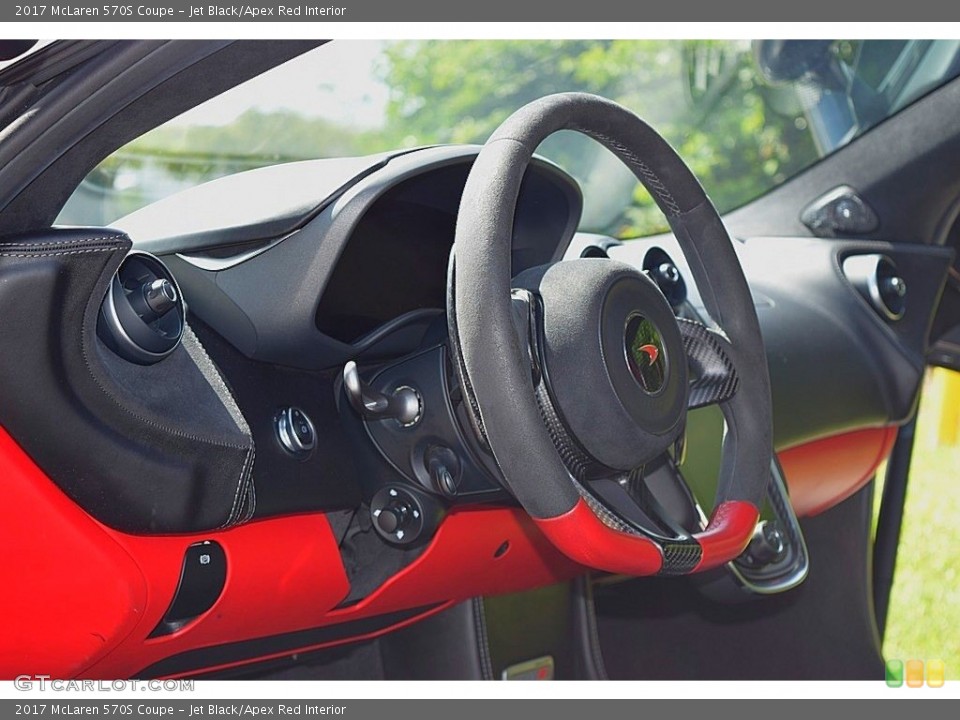 Jet Black/Apex Red Interior Steering Wheel for the 2017 McLaren 570S Coupe #133379650