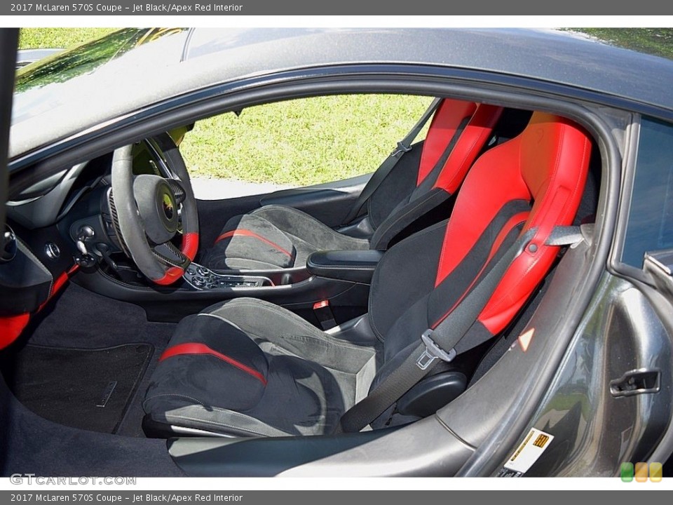 Jet Black/Apex Red 2017 McLaren 570S Interiors