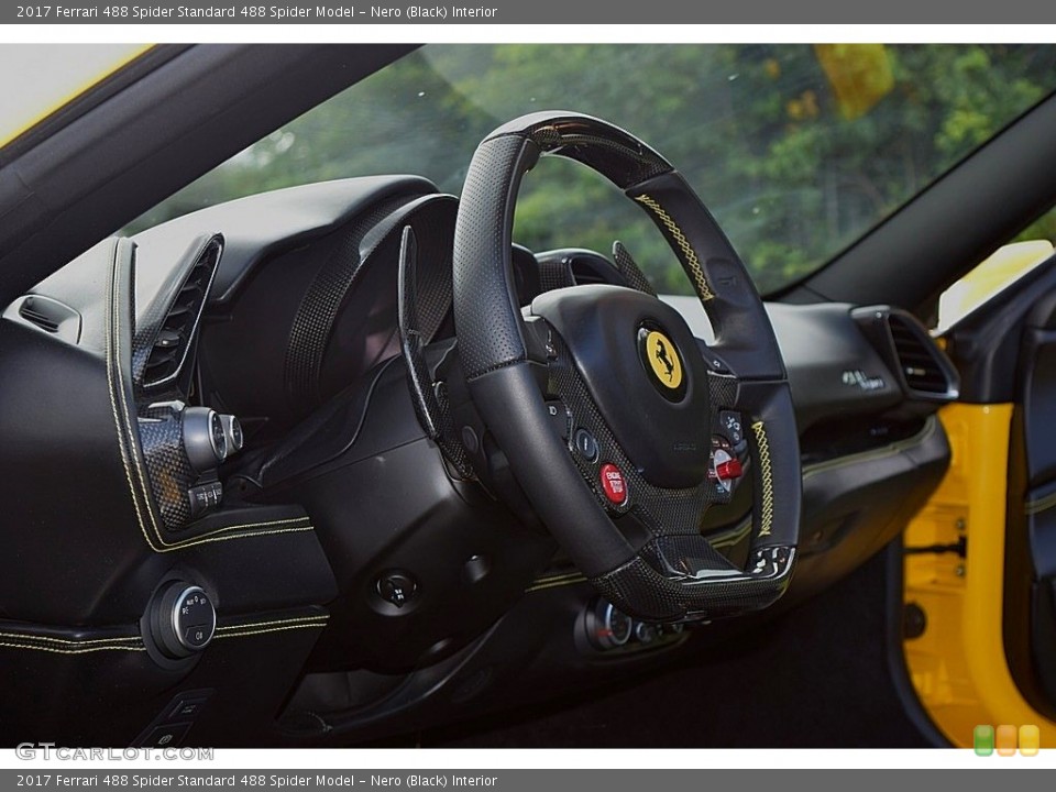 Nero (Black) Interior Steering Wheel for the 2017 Ferrari 488 Spider  #133380466