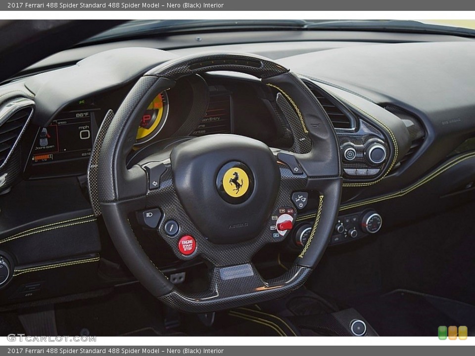 Nero (Black) Interior Steering Wheel for the 2017 Ferrari 488 Spider  #133380521