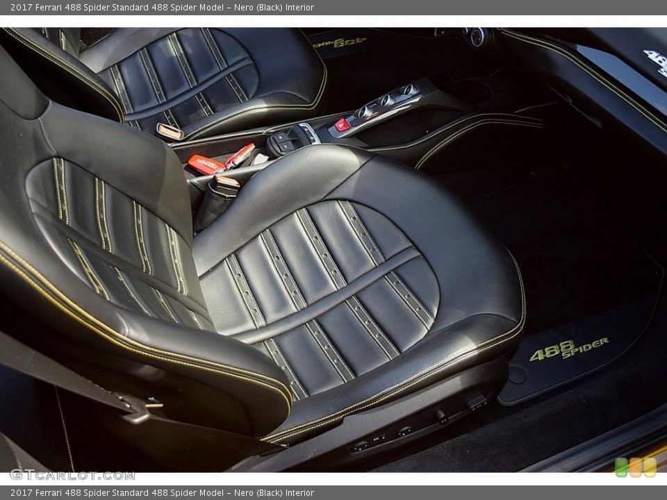 Nero (Black) Interior Front Seat for the 2017 Ferrari 488 Spider  #133380568