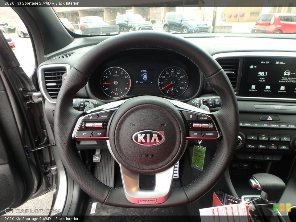 Black Interior Steering Wheel for the 2020 Kia Sportage S AWD #133400348