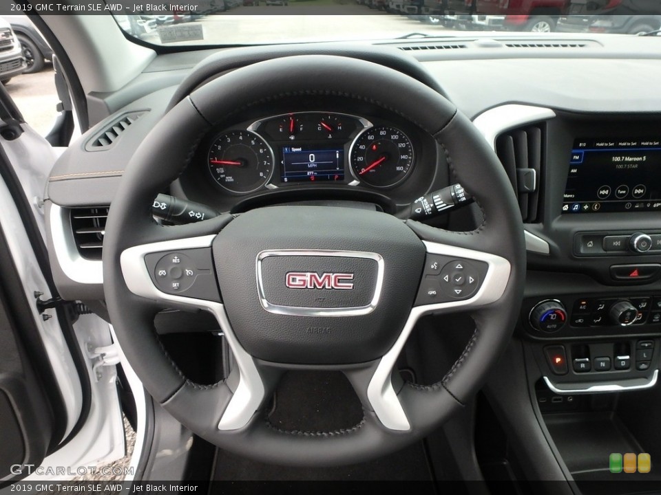 Jet Black Interior Steering Wheel for the 2019 GMC Terrain SLE AWD #133432231