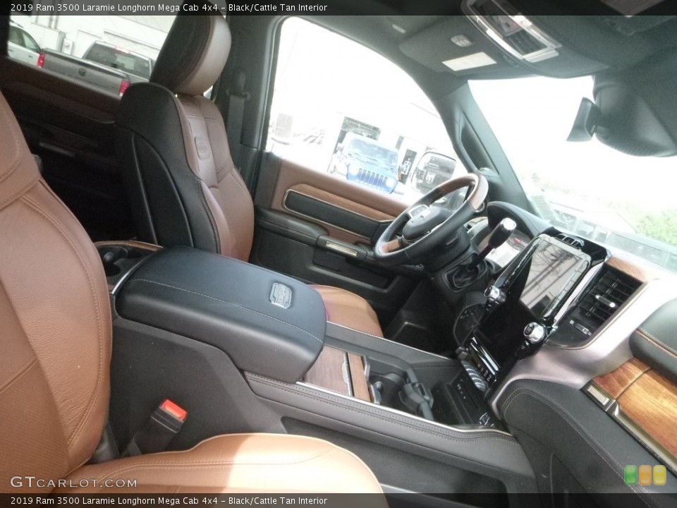 Black/Cattle Tan Interior Front Seat for the 2019 Ram 3500 Laramie Longhorn Mega Cab 4x4 #133478065