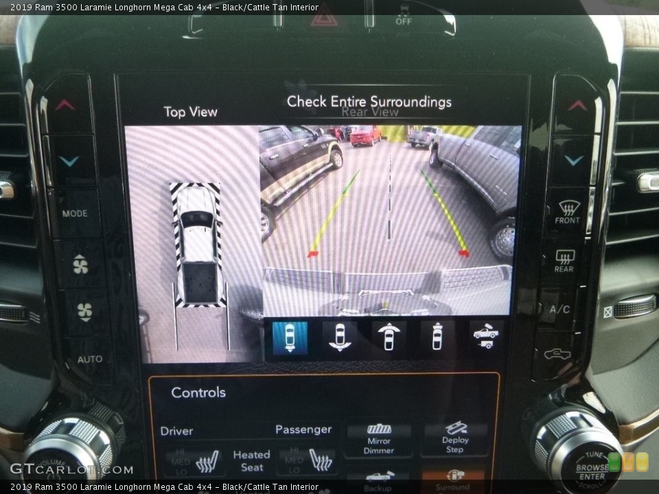 Black/Cattle Tan Interior Controls for the 2019 Ram 3500 Laramie Longhorn Mega Cab 4x4 #133478203
