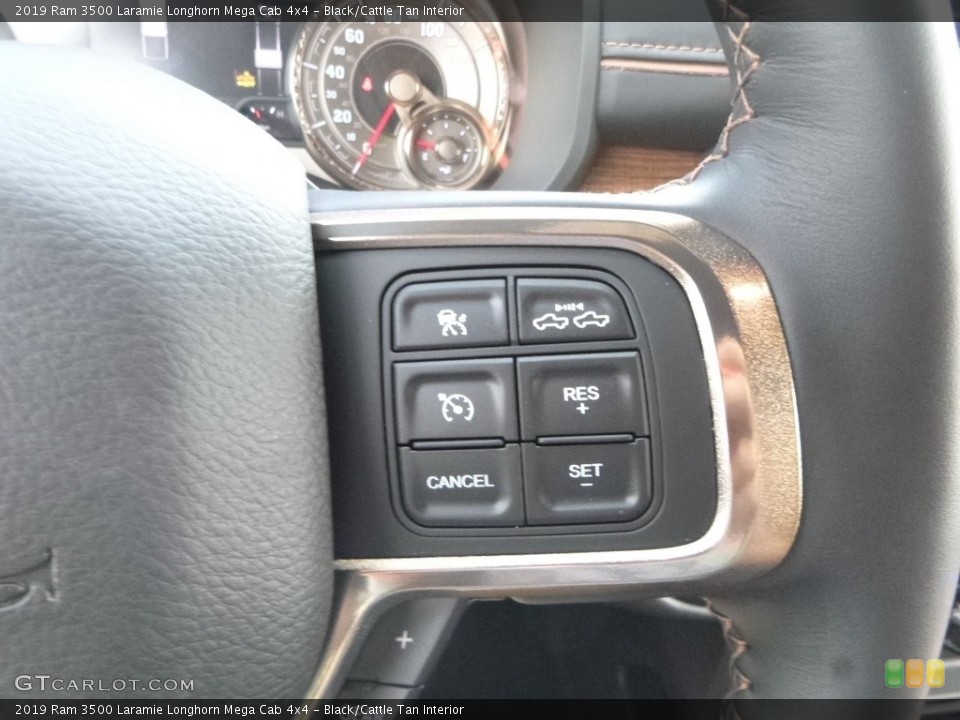 Black/Cattle Tan Interior Steering Wheel for the 2019 Ram 3500 Laramie Longhorn Mega Cab 4x4 #133478218