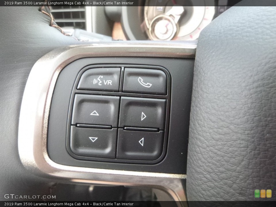 Black/Cattle Tan Interior Steering Wheel for the 2019 Ram 3500 Laramie Longhorn Mega Cab 4x4 #133478234