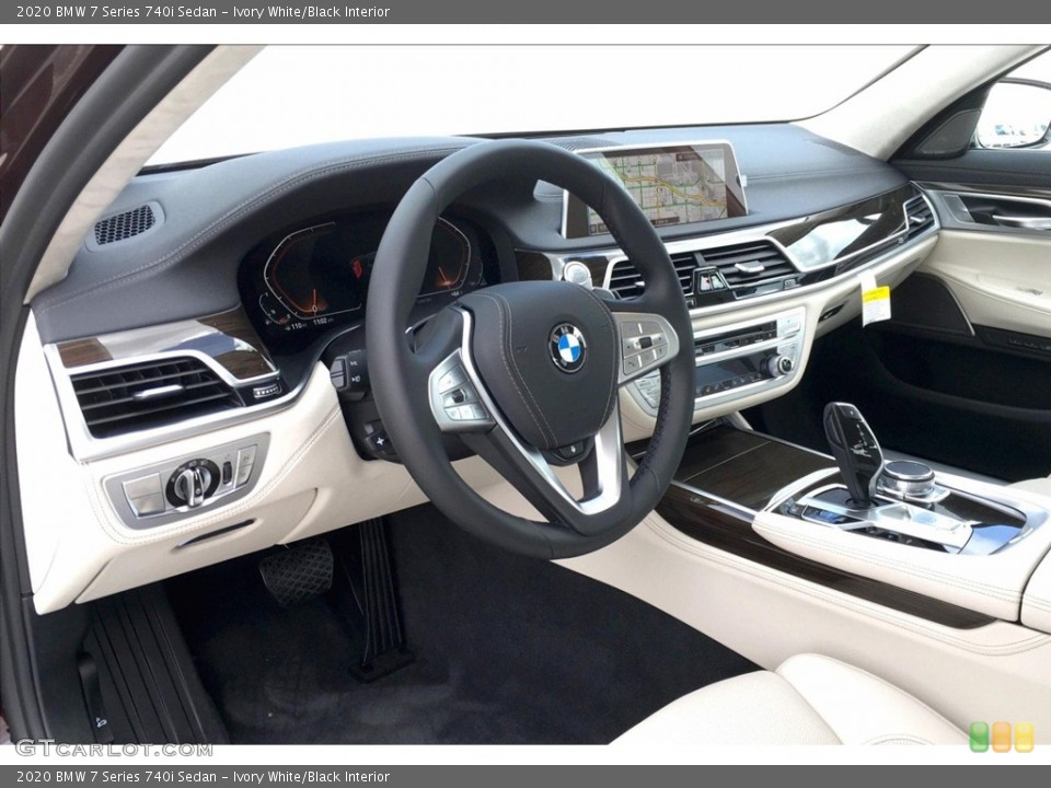 Ivory White/Black Interior Photo for the 2020 BMW 7 Series 740i Sedan #133480018