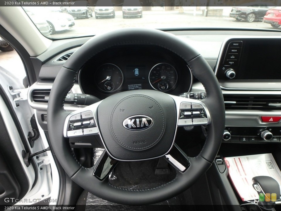 Black Interior Steering Wheel for the 2020 Kia Telluride S AWD #133480597