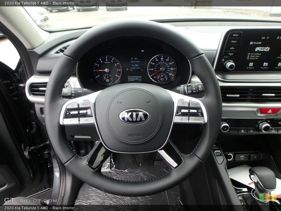 Black Interior Steering Wheel for the 2020 Kia Telluride S AWD #133481038