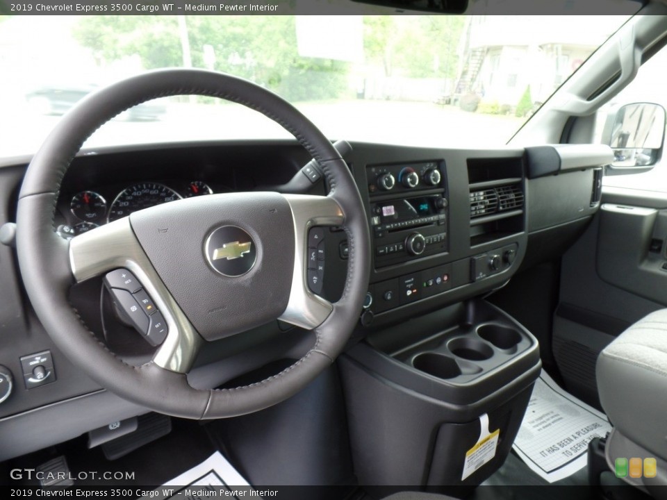 Medium Pewter Interior Dashboard for the 2019 Chevrolet Express 3500 Cargo WT #133487219