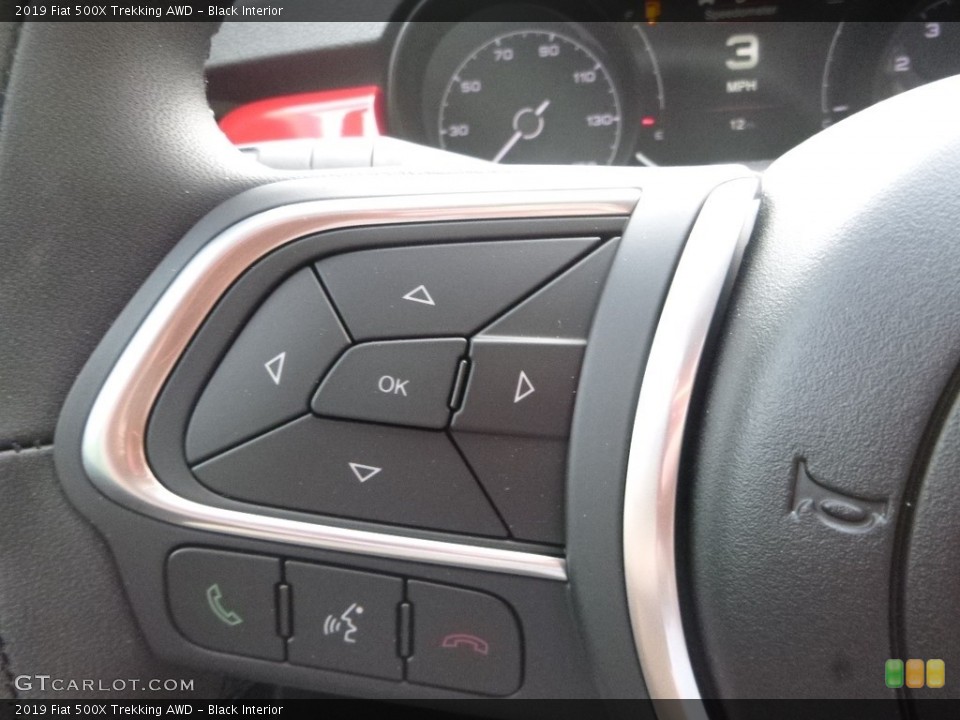 Black Interior Steering Wheel for the 2019 Fiat 500X Trekking AWD #133499138
