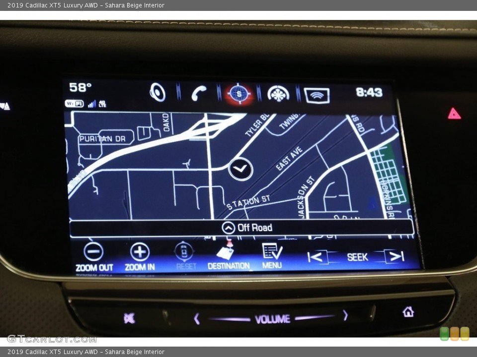 Sahara Beige Interior Navigation for the 2019 Cadillac XT5 Luxury AWD #133499288