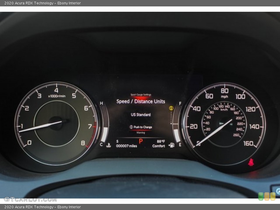 Ebony Interior Gauges for the 2020 Acura RDX Technology #133508064