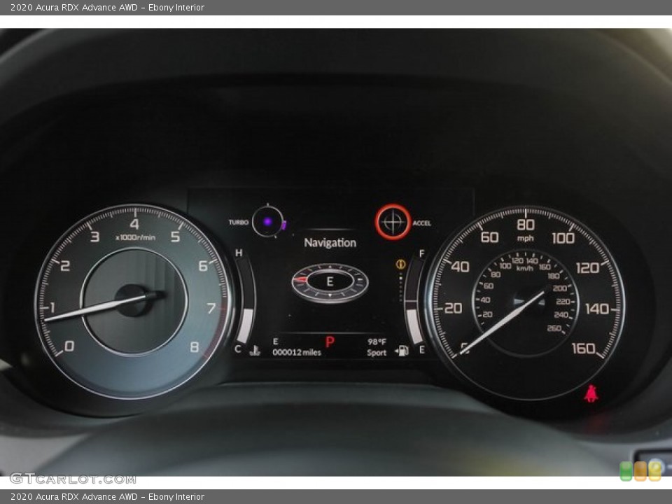 Ebony Interior Gauges for the 2020 Acura RDX Advance AWD #133508925
