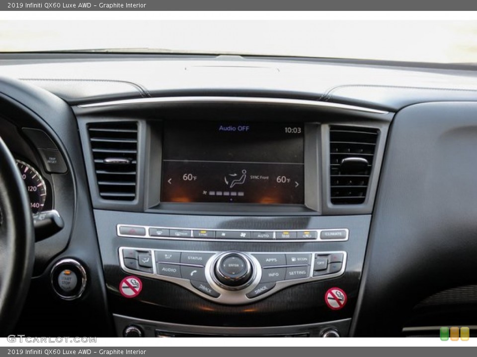 Graphite Interior Controls for the 2019 Infiniti QX60 Luxe AWD #133521309
